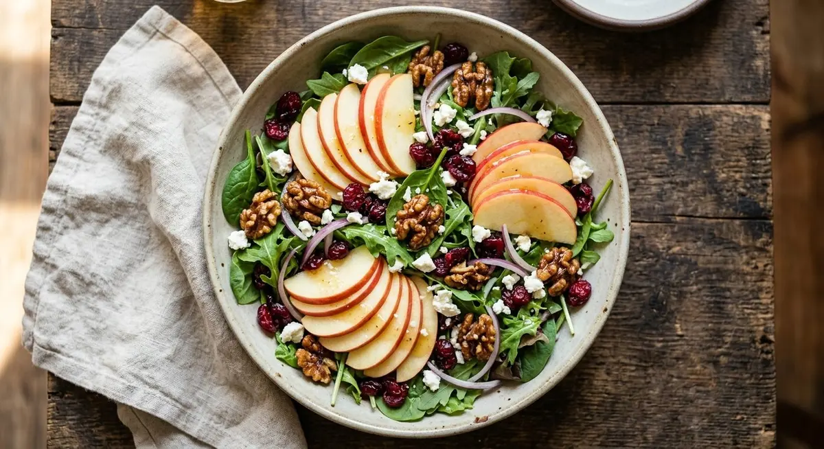 Apple Cranberry Walnut Salad with Maple Dijon Vinaigrette Apple Cranberry Walnut Salad with Maple Dijon Vinaigrette