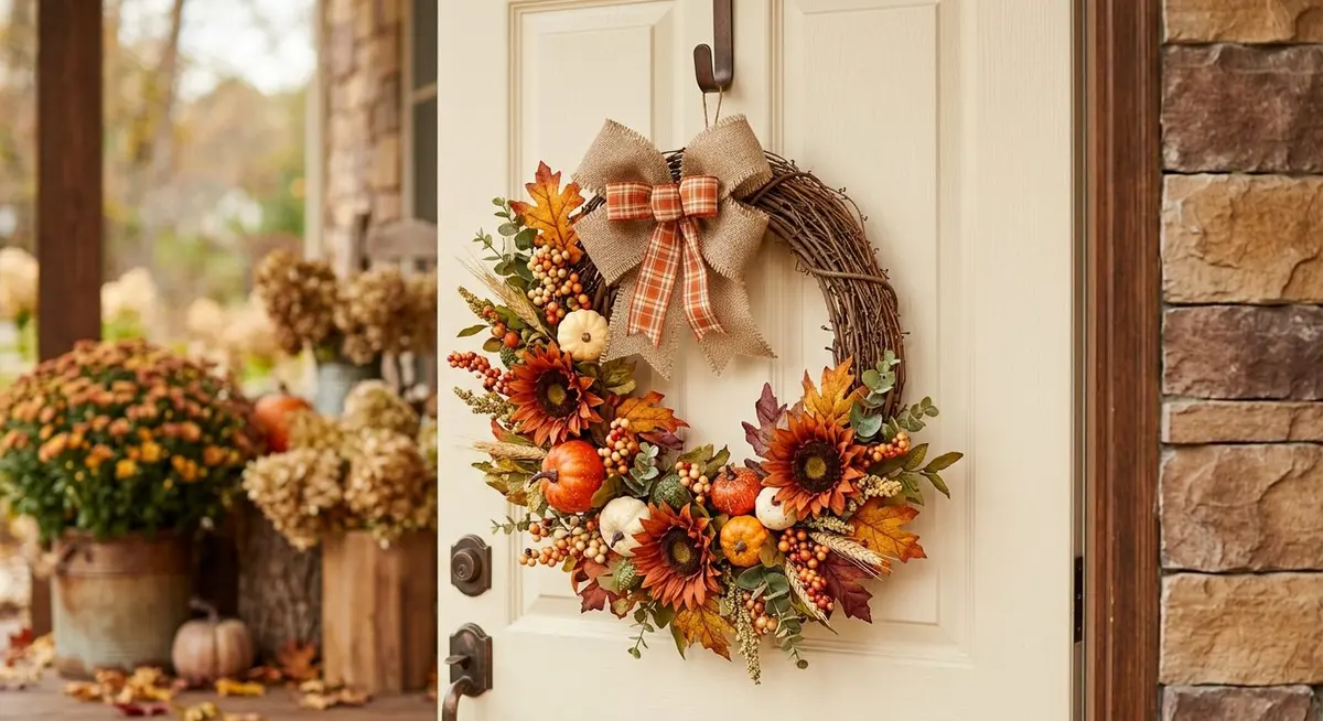 DIY Fall Wreath in Under 6 Minutes: A Designer Look From Six Pieces DIY Fall Wreath in Under 6 Minutes: A Designer Look From Six Pieces