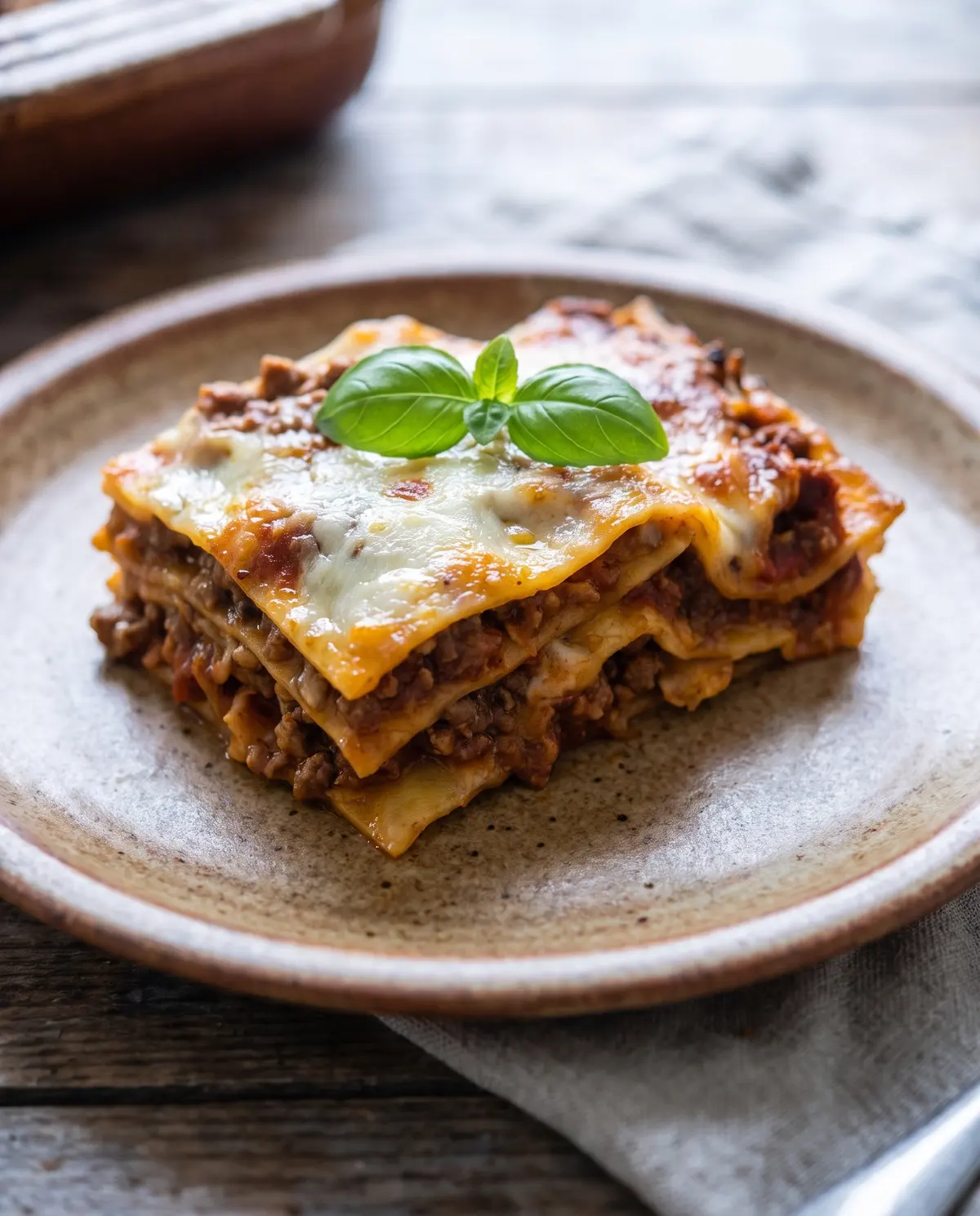 Classic Beef Lasagna Bolognese finished dish