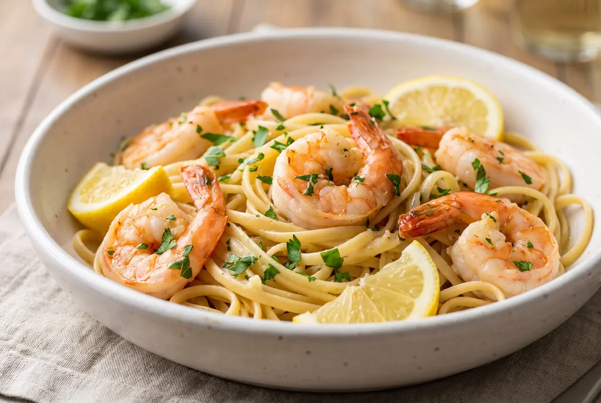 Garlic Butter Shrimp Scampi Linguine