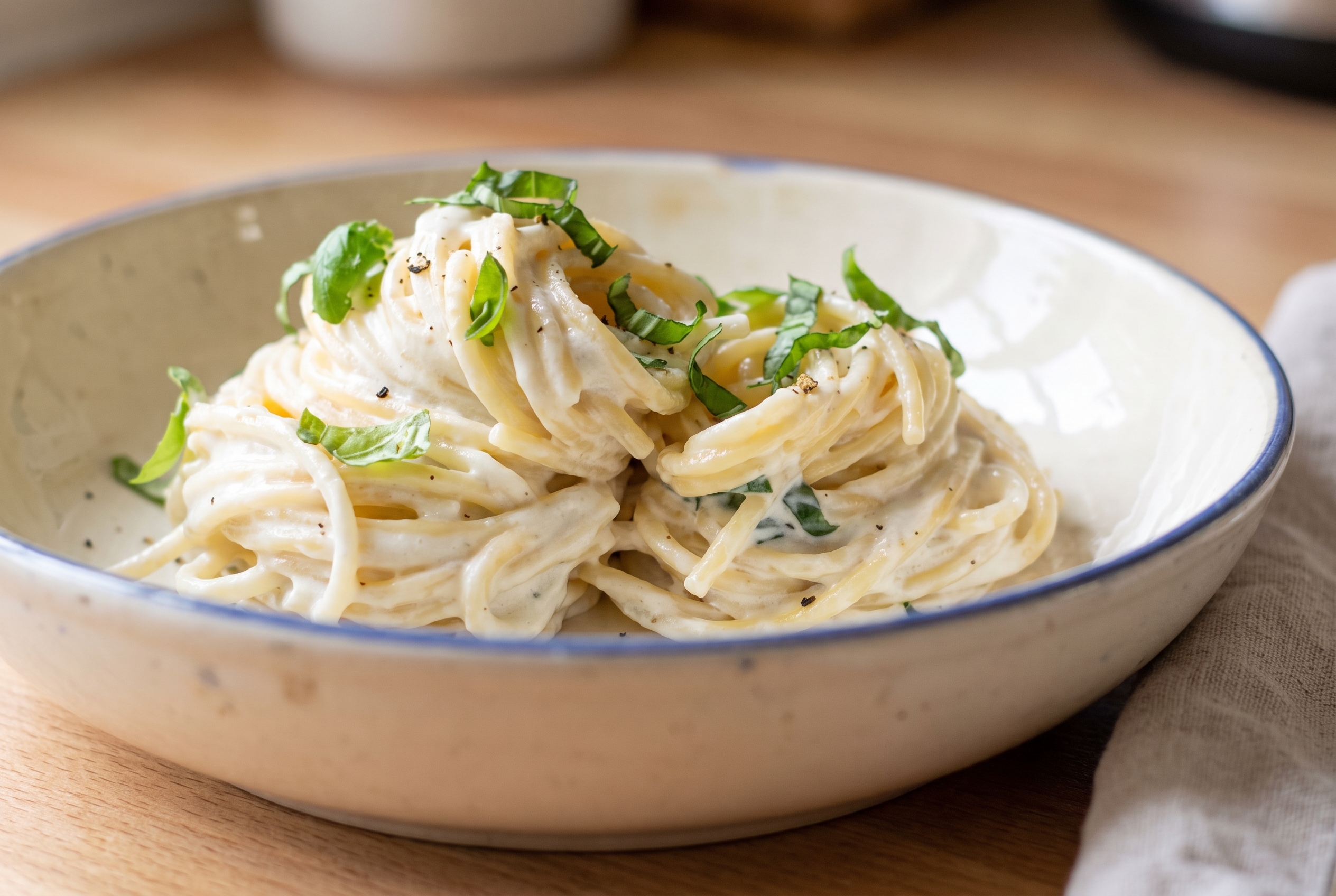 Lemon Ricotta Pasta with Basil