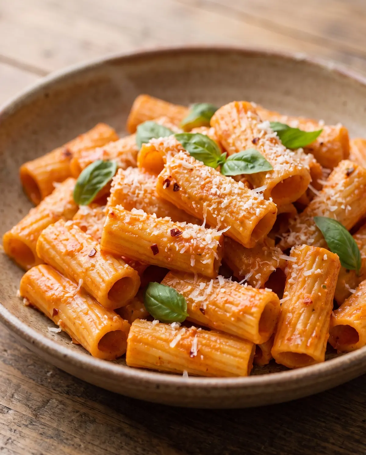 Spicy Vodka Rigatoni finished dish