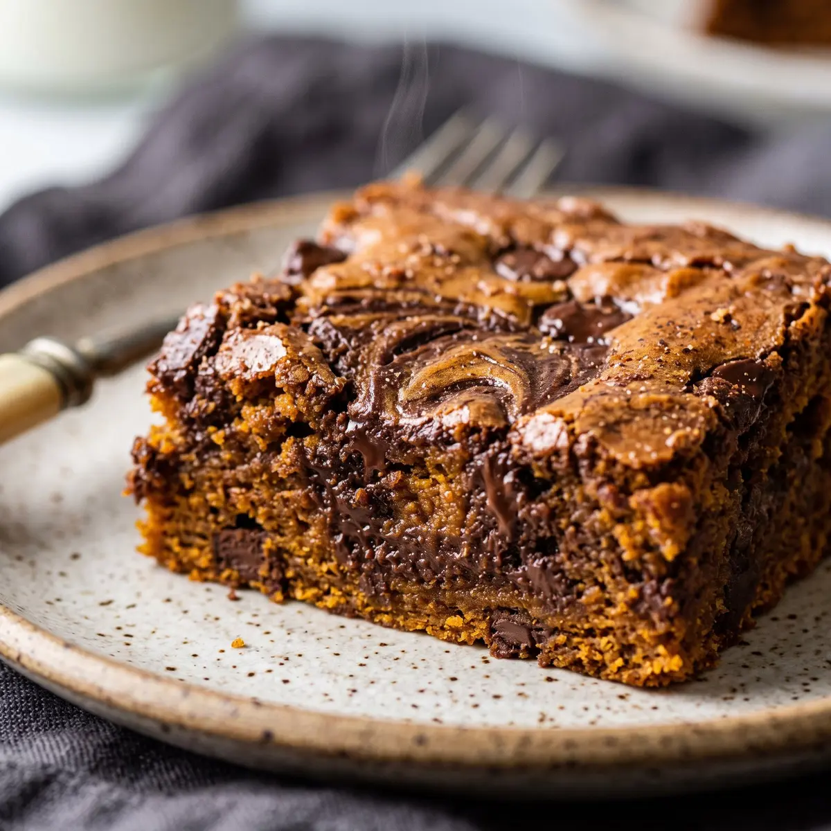 A close-up detail of Pumpkin Brownies