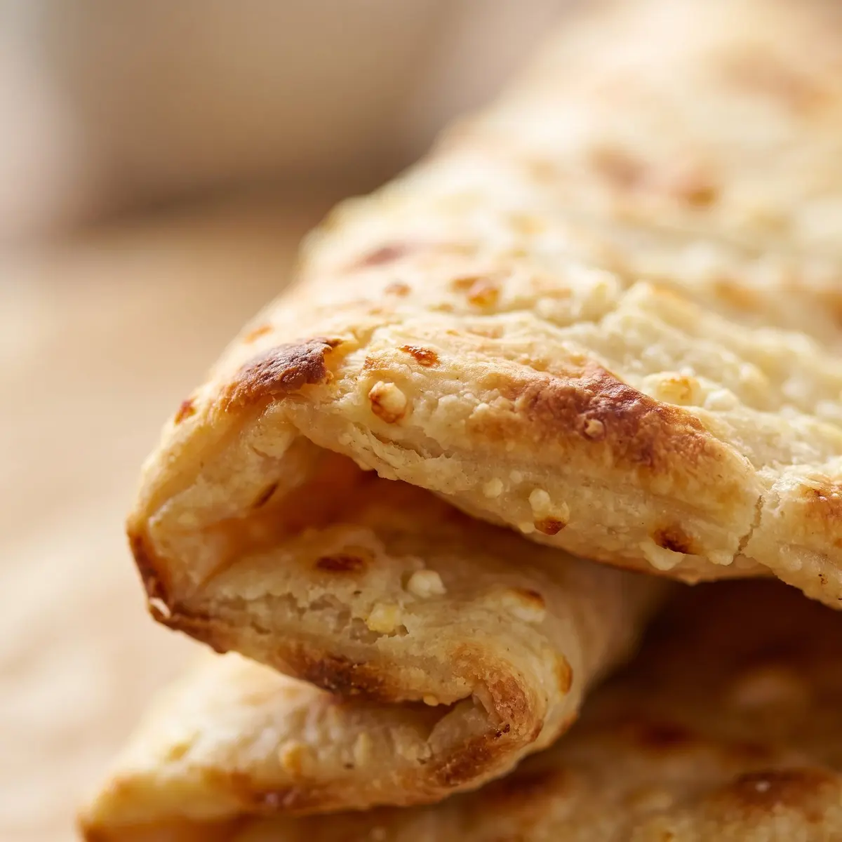 A close-up detail of Cottage Cheese Flatbread