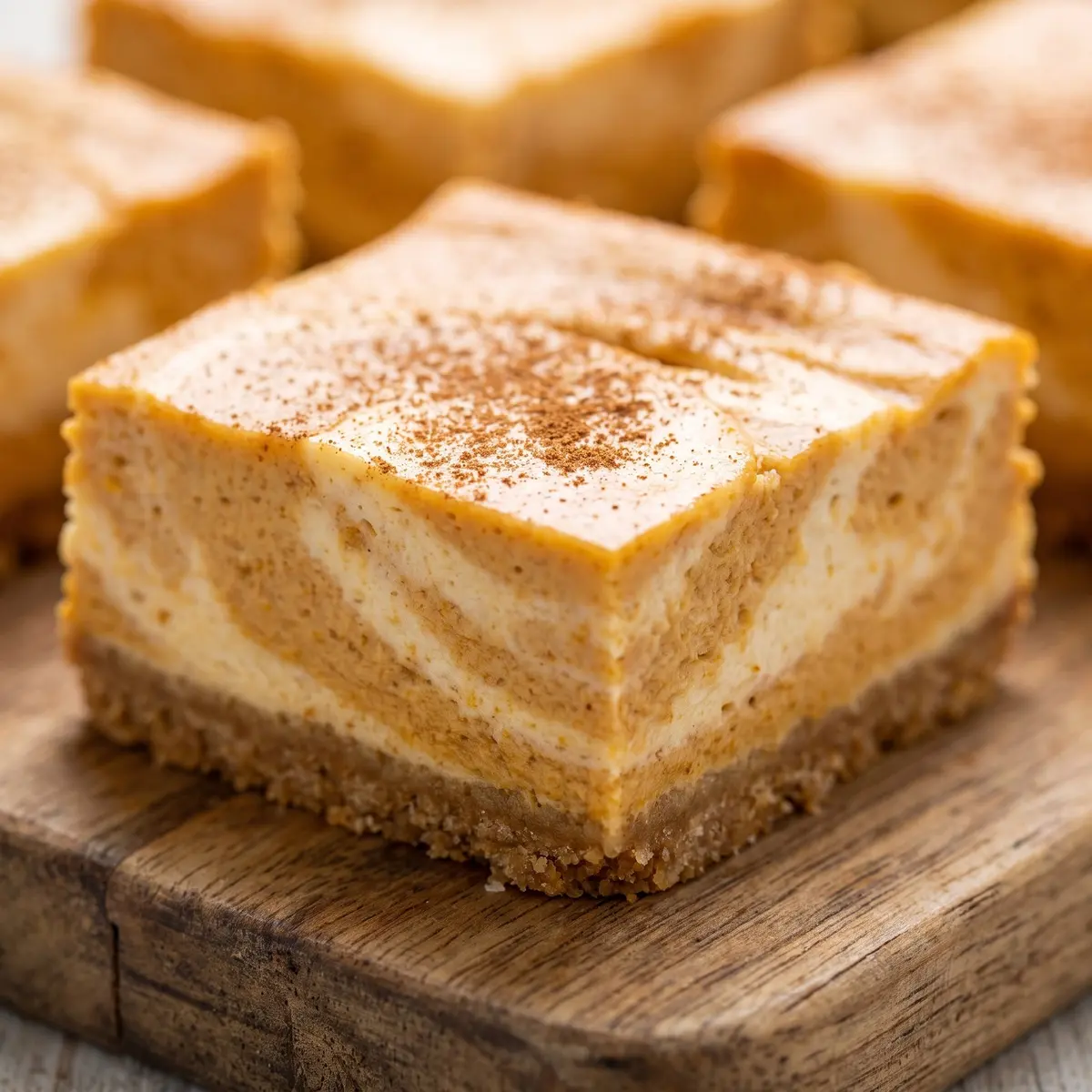 A serving of Pumpkin Cheesecake Bars
