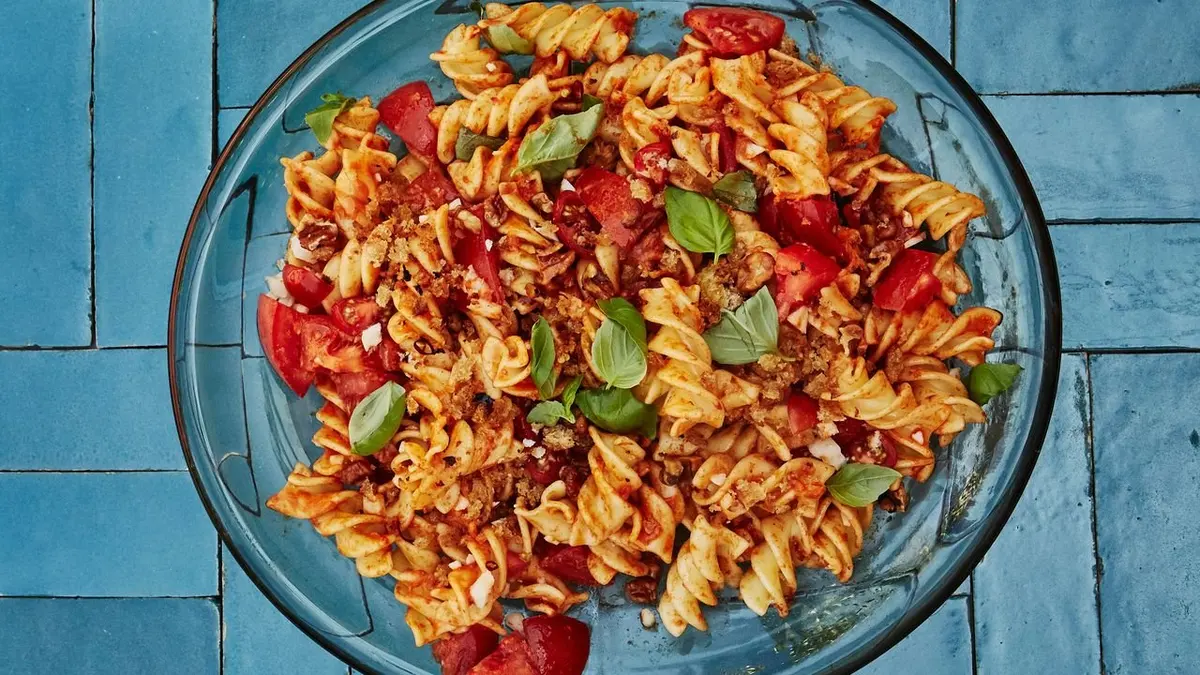 Pasta Salad with Romesco Sauce