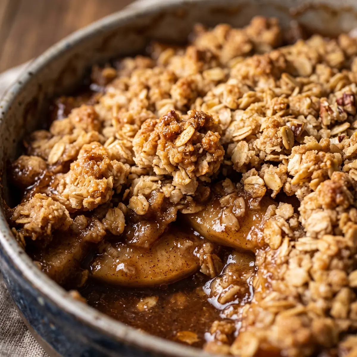 A close-up detail of Apple Crisp