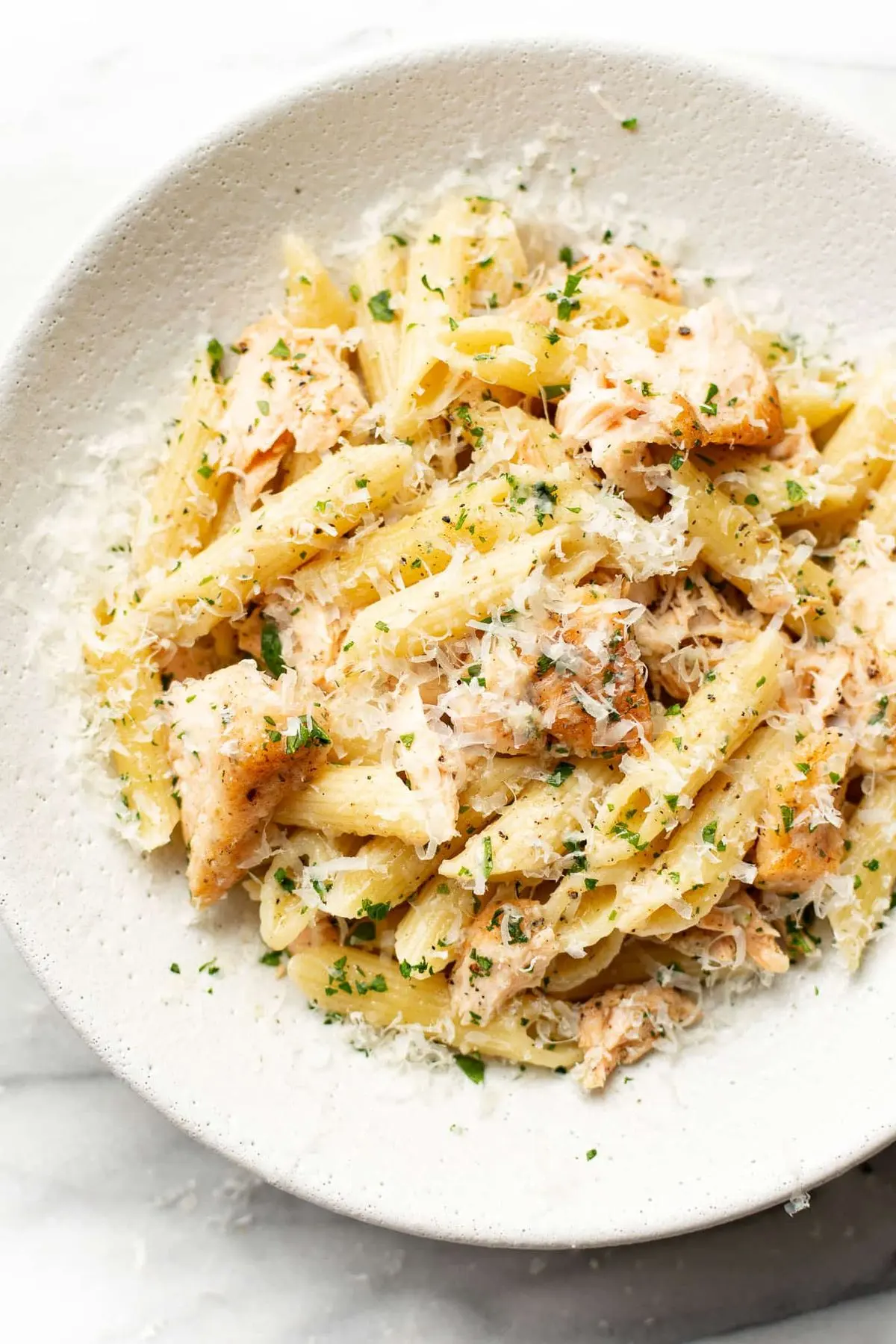 Garlic Butter Salmon Pasta • Salt & Lavender