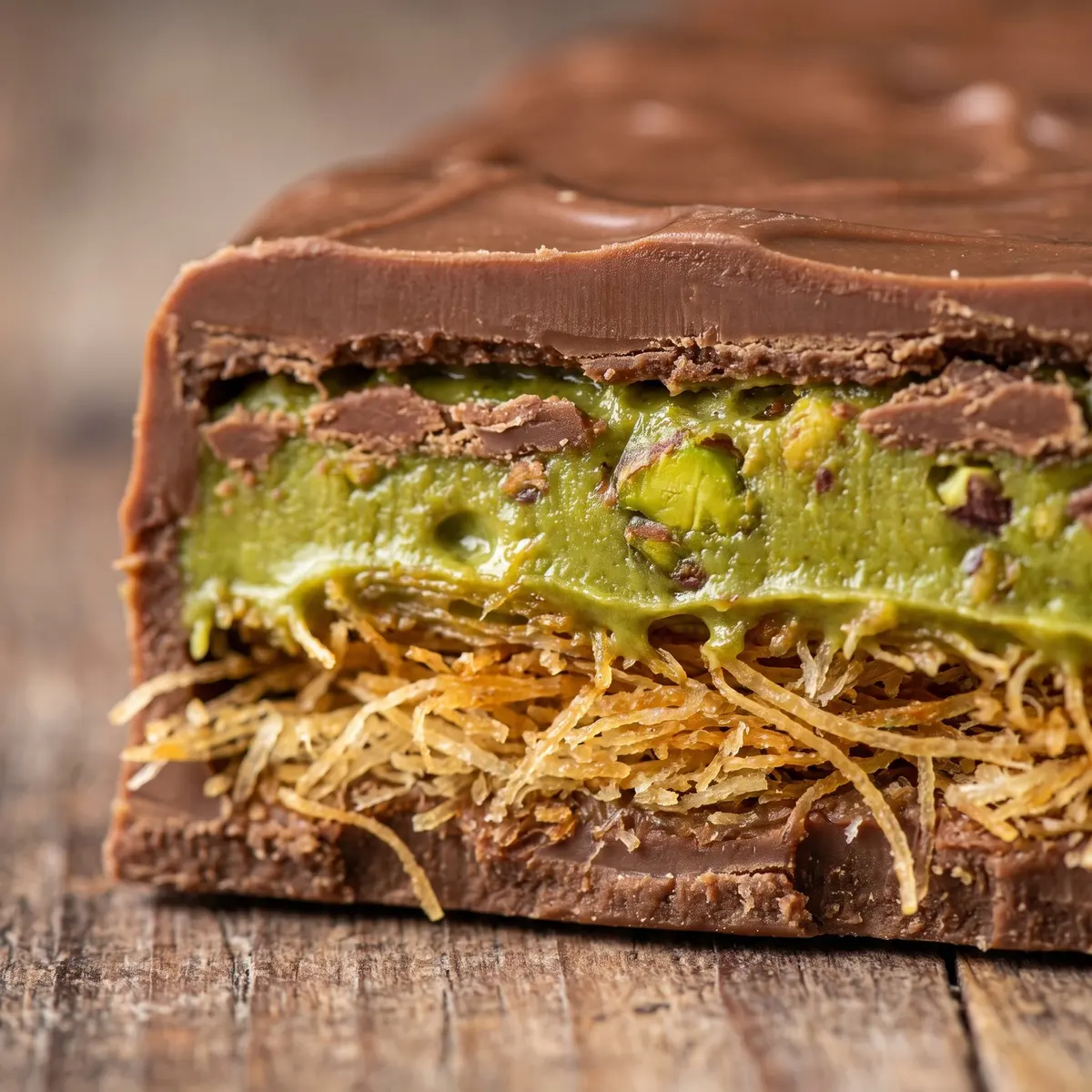 A close-up detail of Dubai Chocolate Bars
