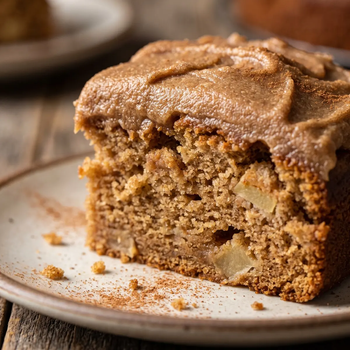A close-up detail of Apple Cider Cake