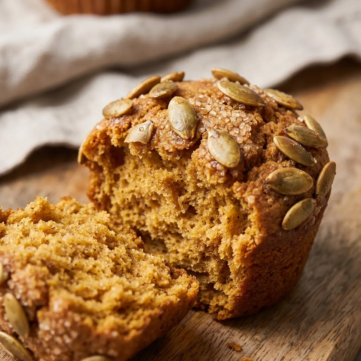 A close-up detail of Pumpkin Muffins