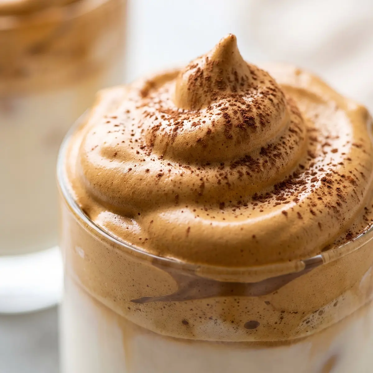 A close-up detail of Whipped Coffee Dalgona
