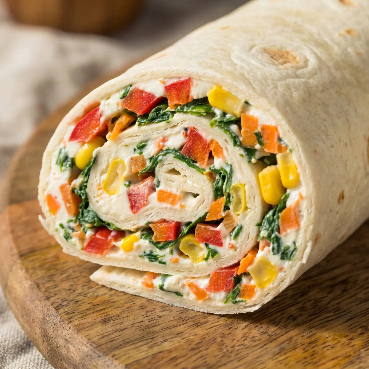 A close-up detail of Veggie Pinwheels