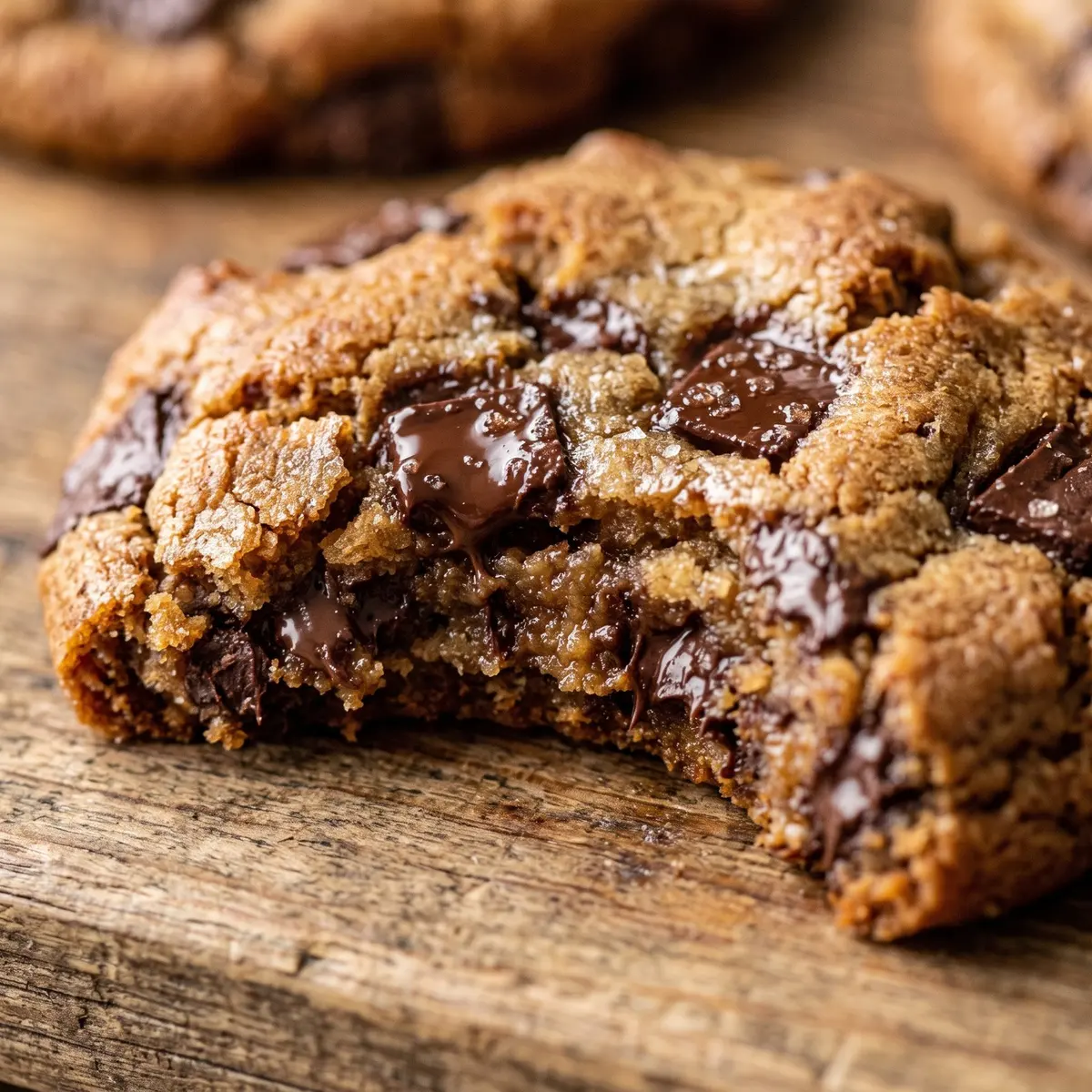 A close-up detail of Brown Butter Chocolate Chip Cookies
