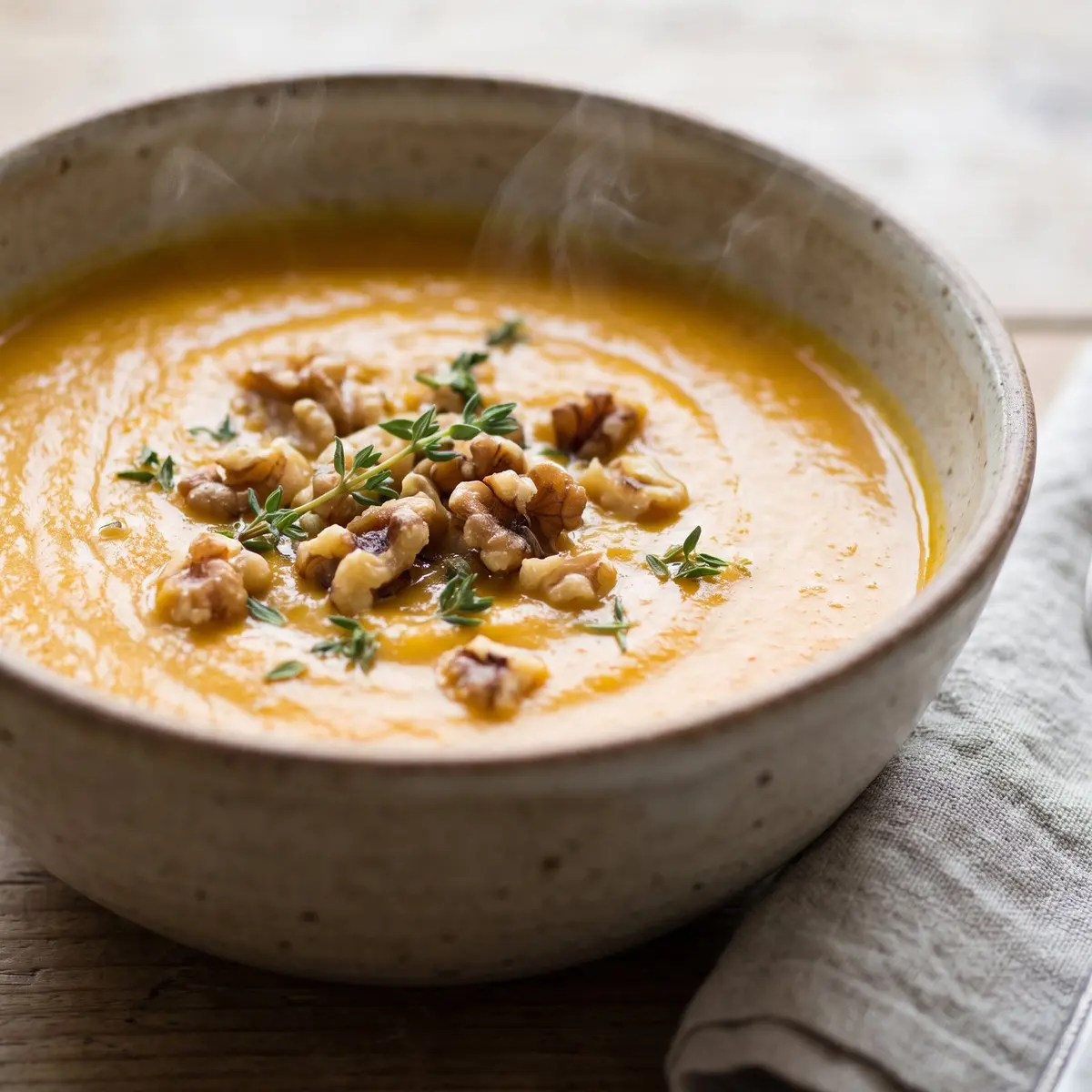 A close-up detail of Pumpkin Soup