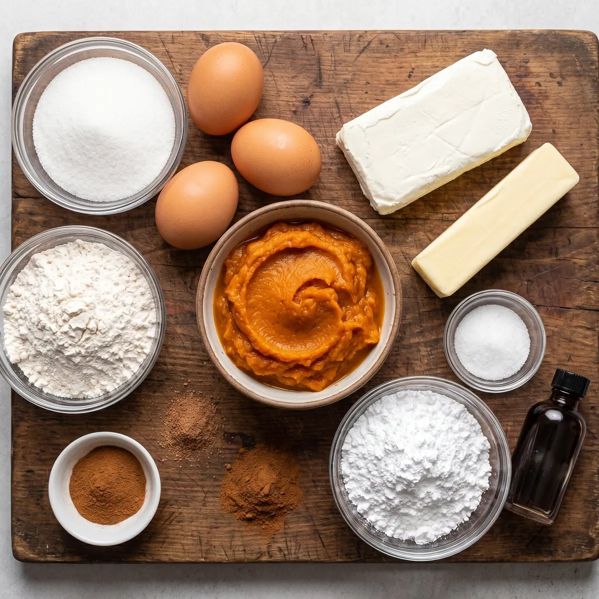 Ingredients for Pumpkin Roll with Cream Cheese Filling