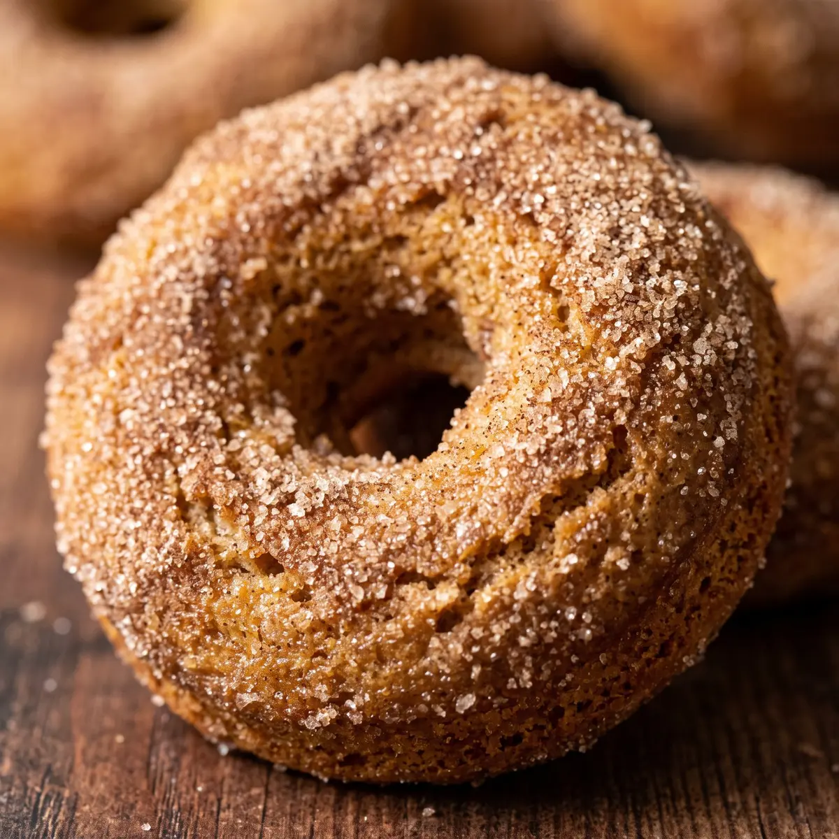 A close-up detail of Apple Cider Donuts