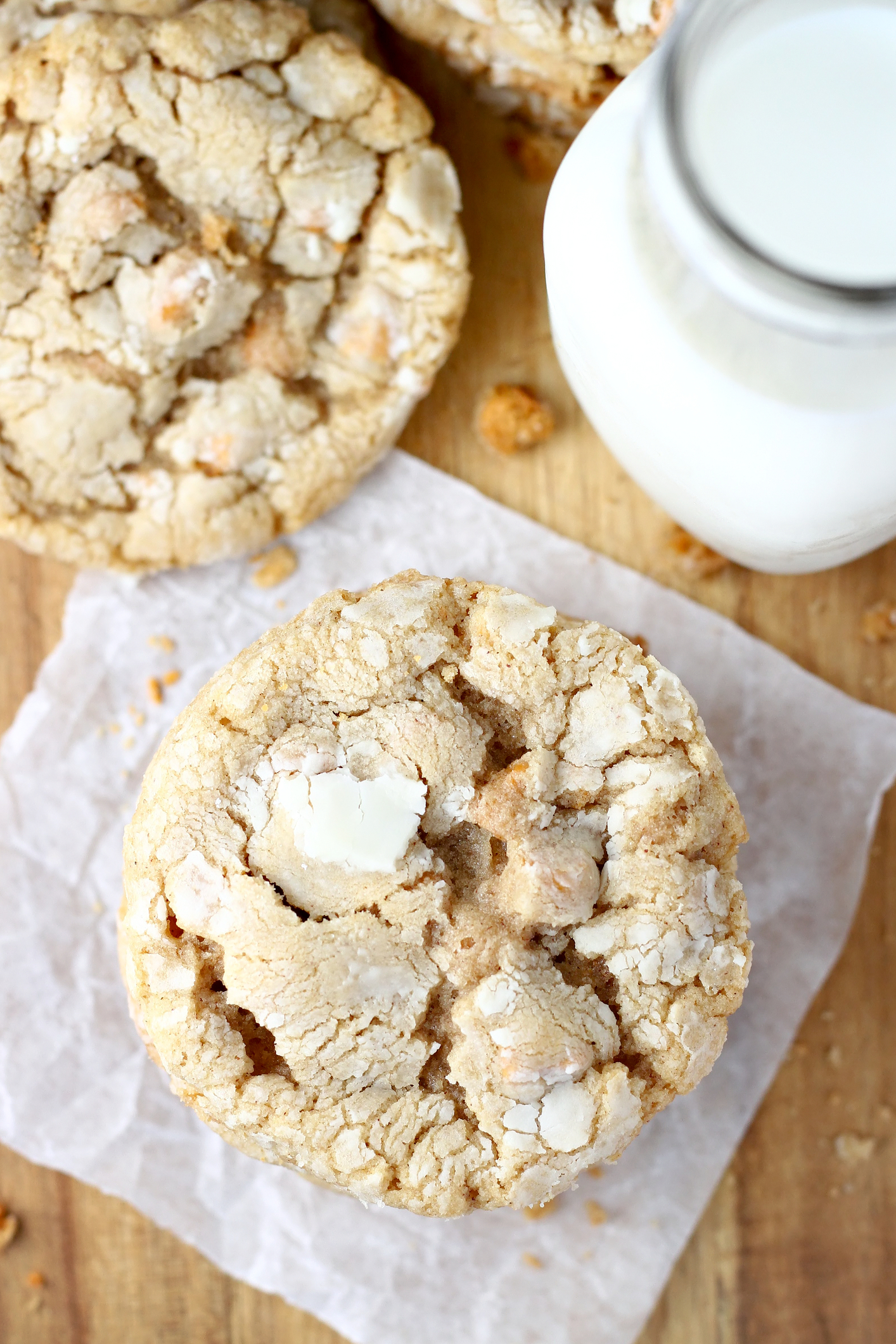 Soft Butterscotch Crinkle Cookies Dusted in Sweet Sugar
