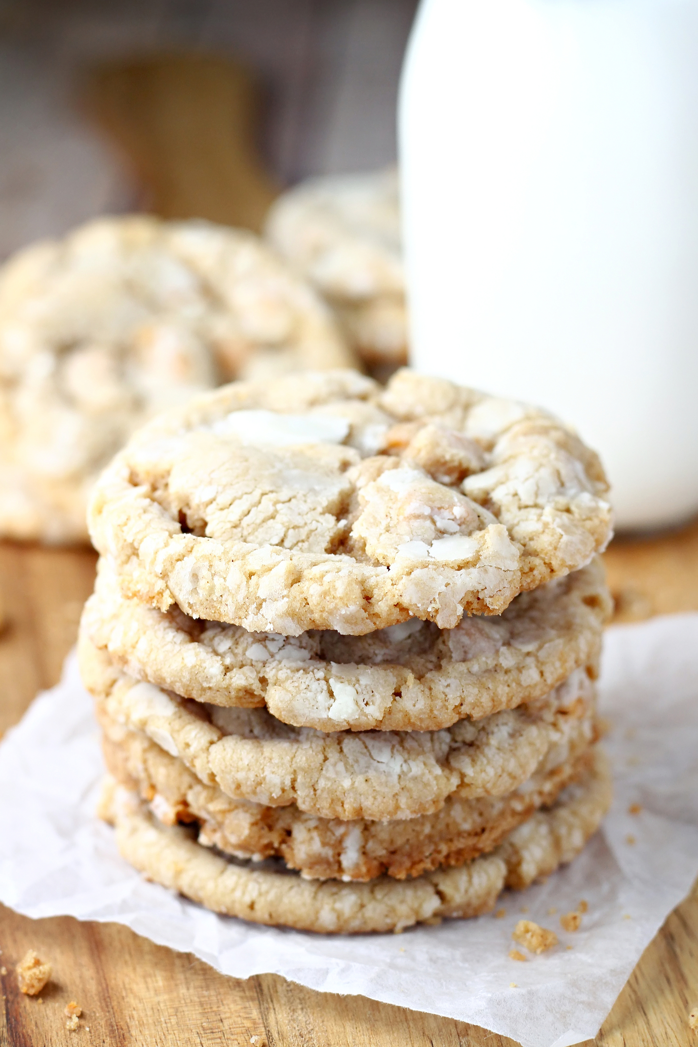 Soft Butterscotch Crinkle Cookies Dusted in Sweet Sugar