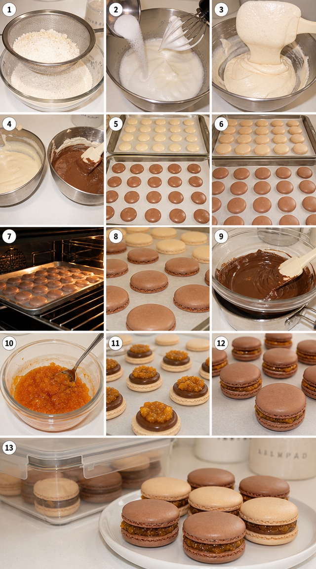 Decadent Chocolate Apricot French Macaron Delight ingredients