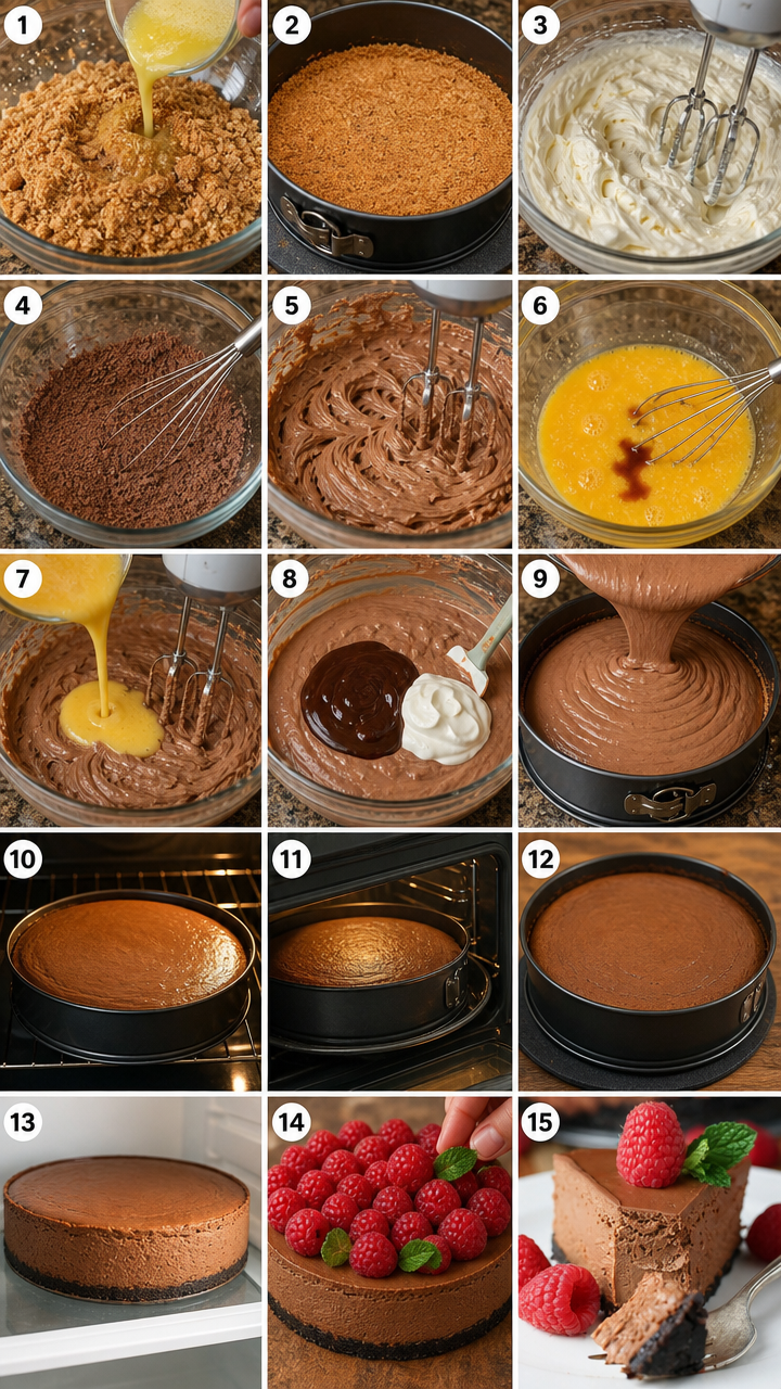 Decadent Dark Chocolate Berry Cheesecake Delight ingredients