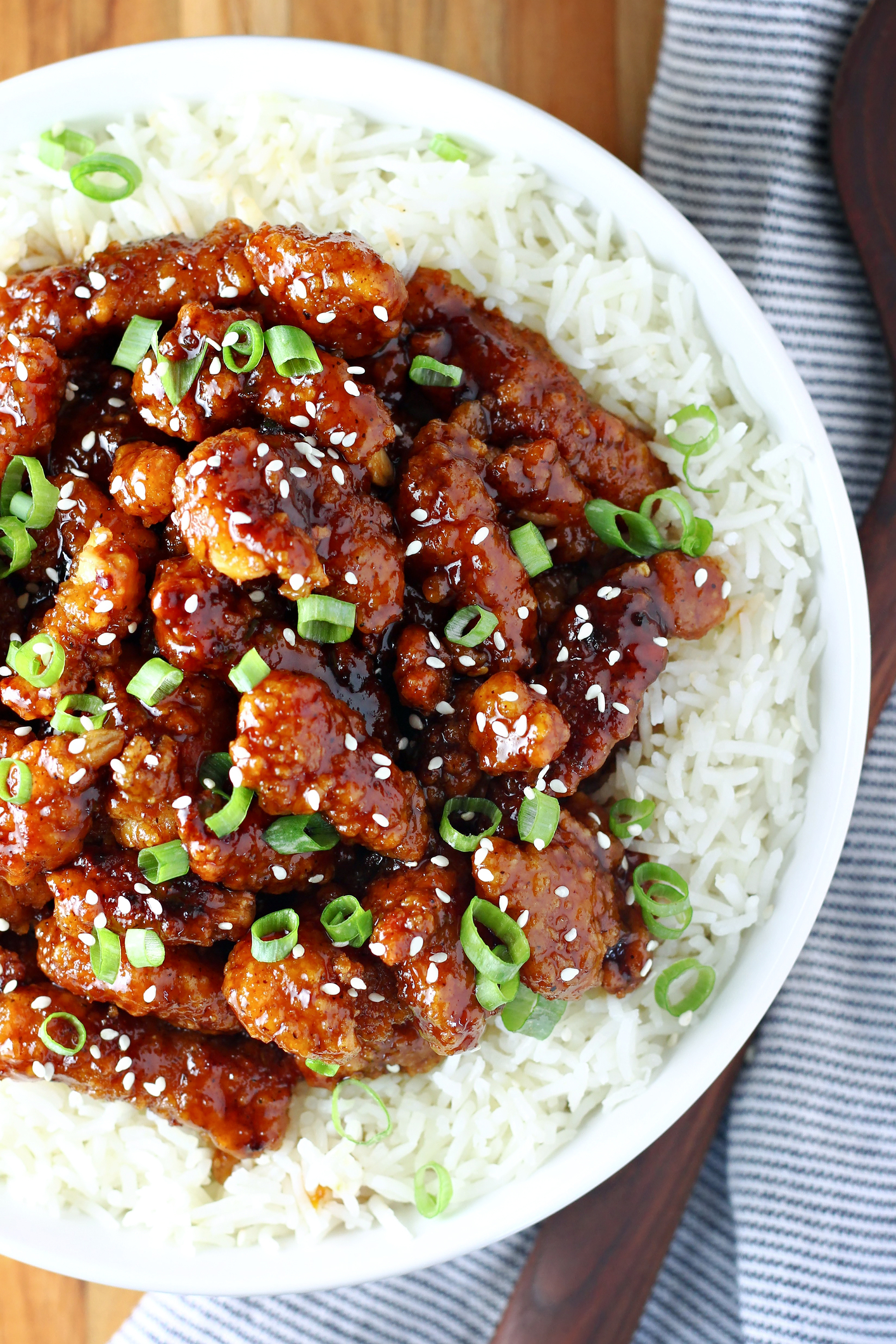 Crispy Apricot Glazed Chicken Over Rice