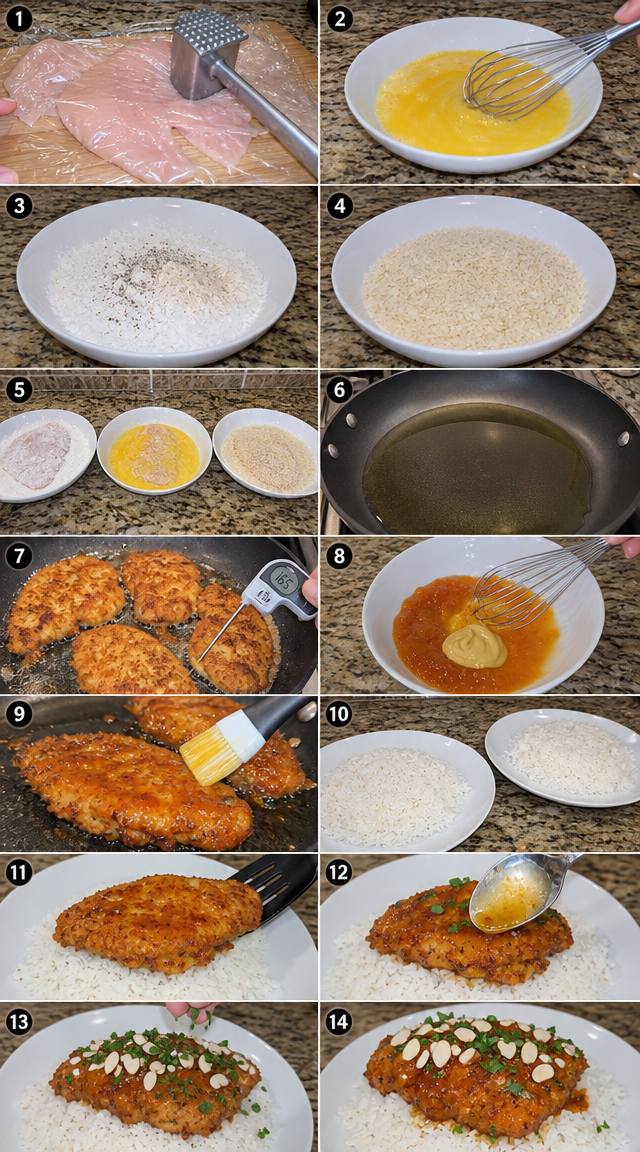 Crispy Apricot Glazed Chicken Over Rice ingredients