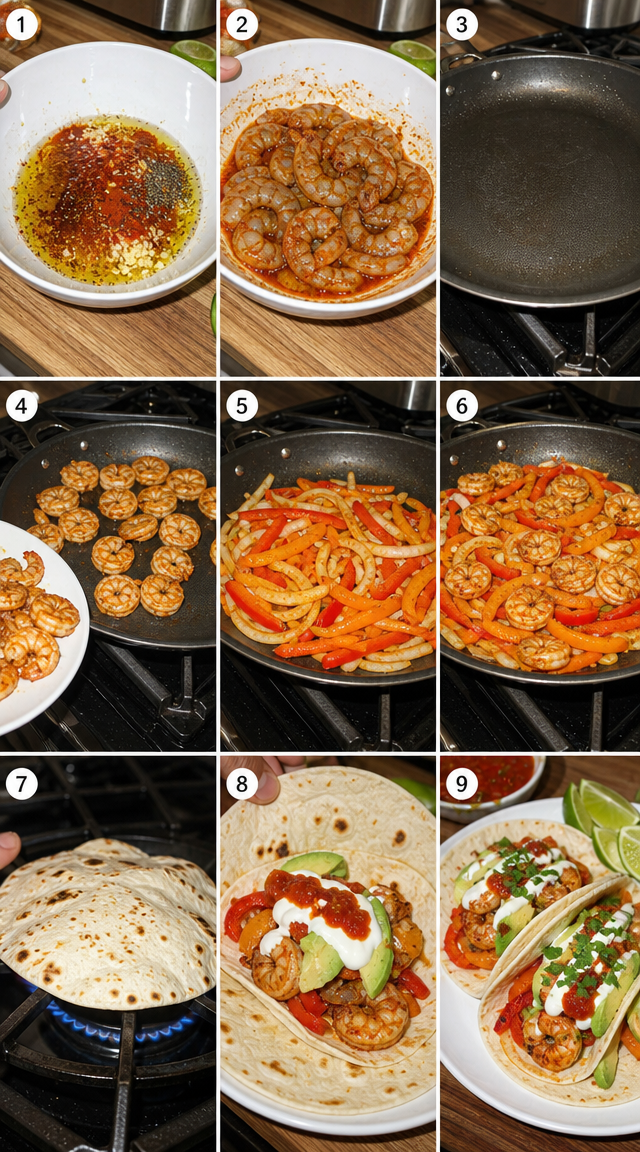 Sizzling Spiced Shrimp Fajitas Creamy Avocado ingredients
