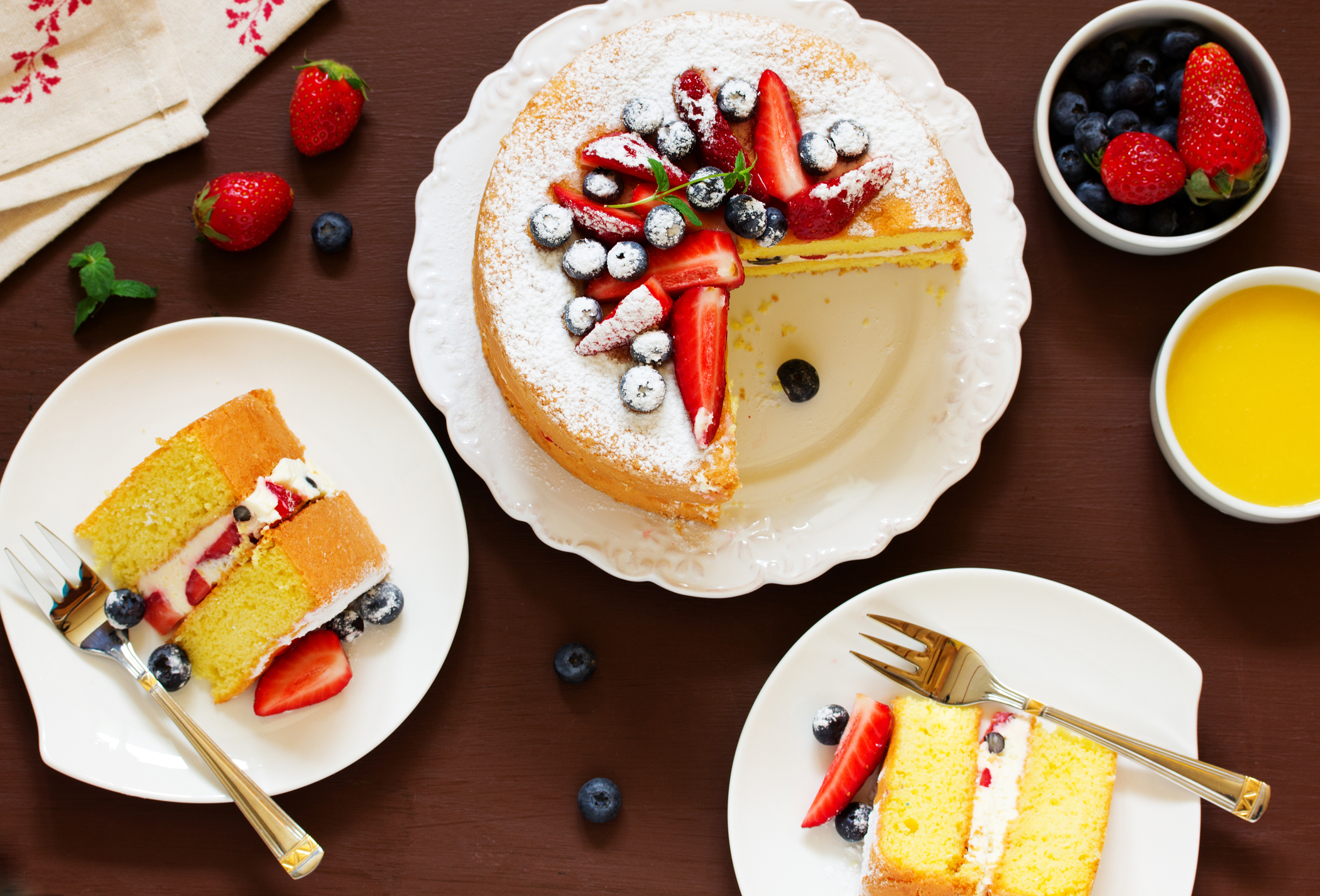 Classic Genoise Cake with Berries and Lemon Cream
