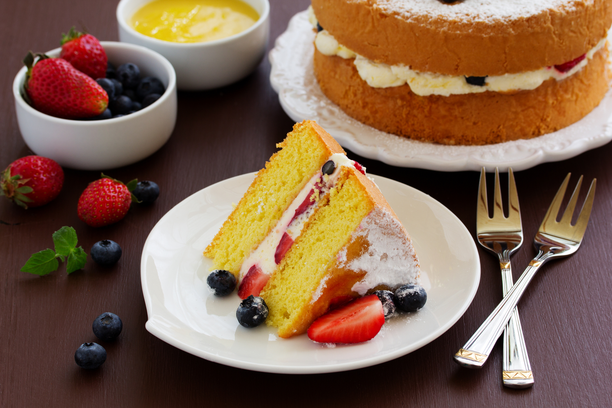 Classic Genoise Cake with Berries and Lemon Cream