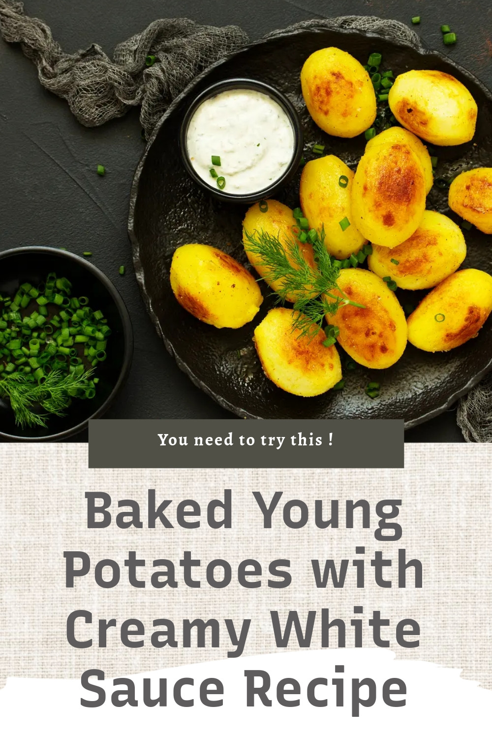 Creamy White Sauce Young Baked Potato Recipe ingredients
