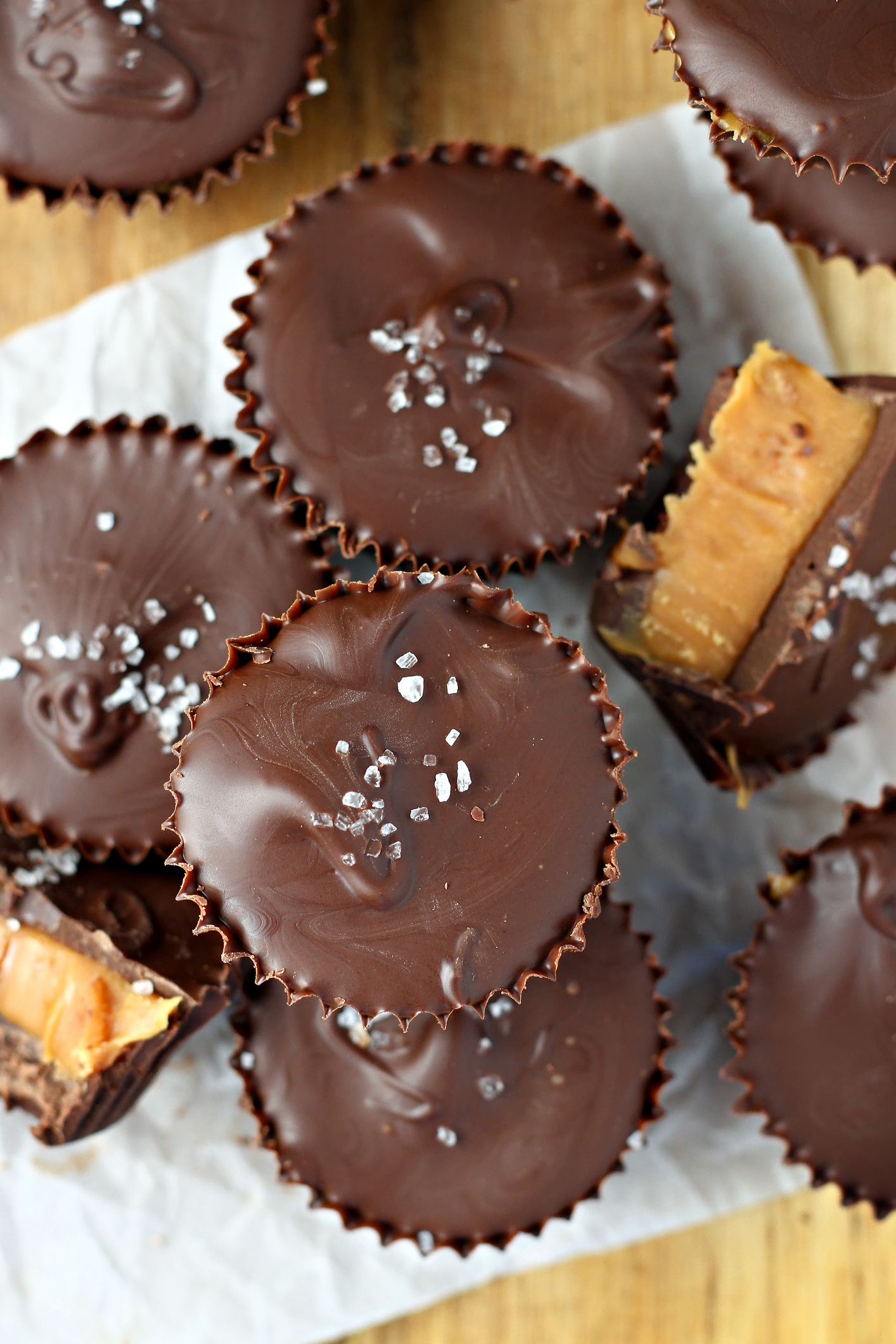 Salted Caramel Cups with Silky Chocolate Shell