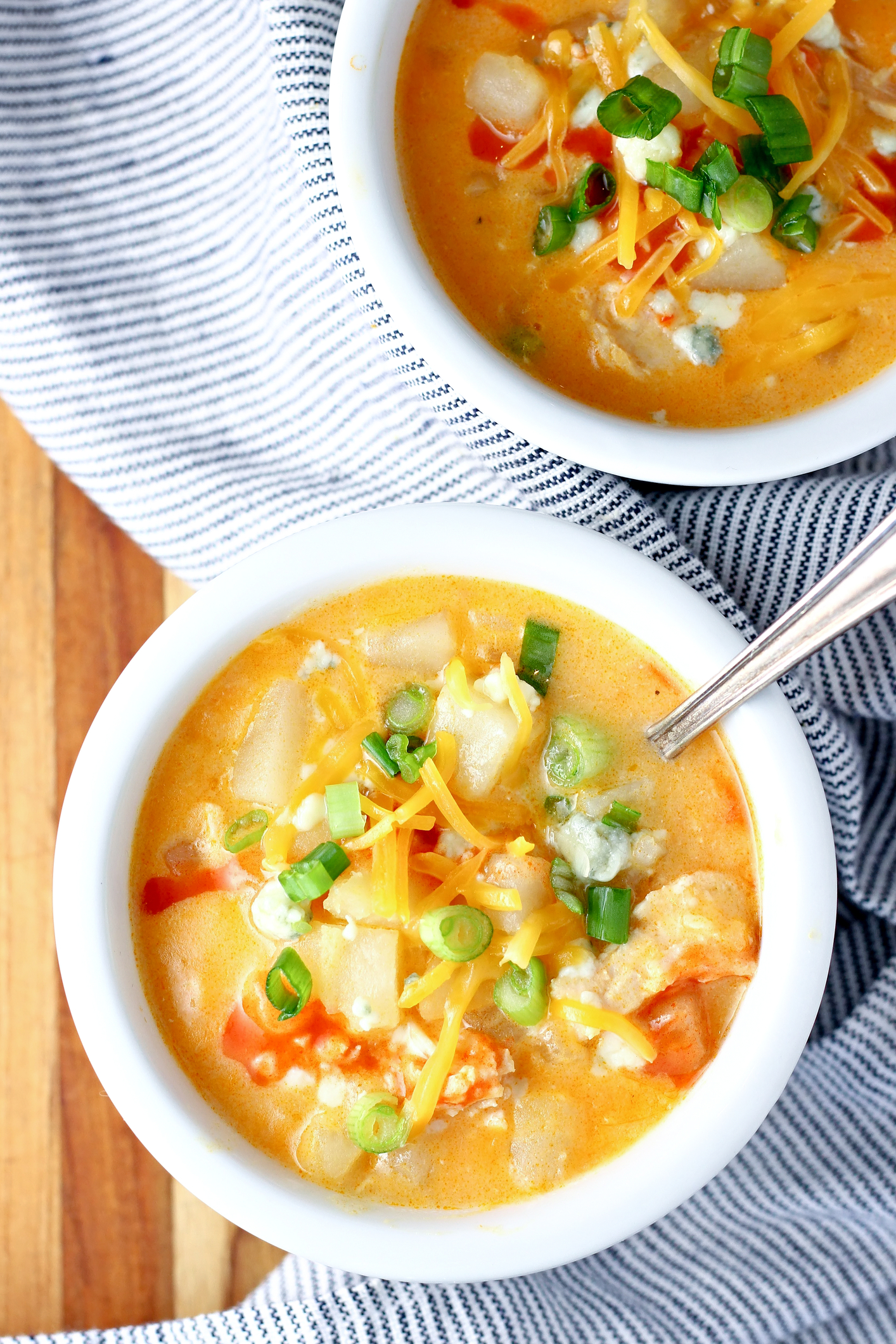 Spicy Buffalo Chicken Meets Creamy Potato Soup
