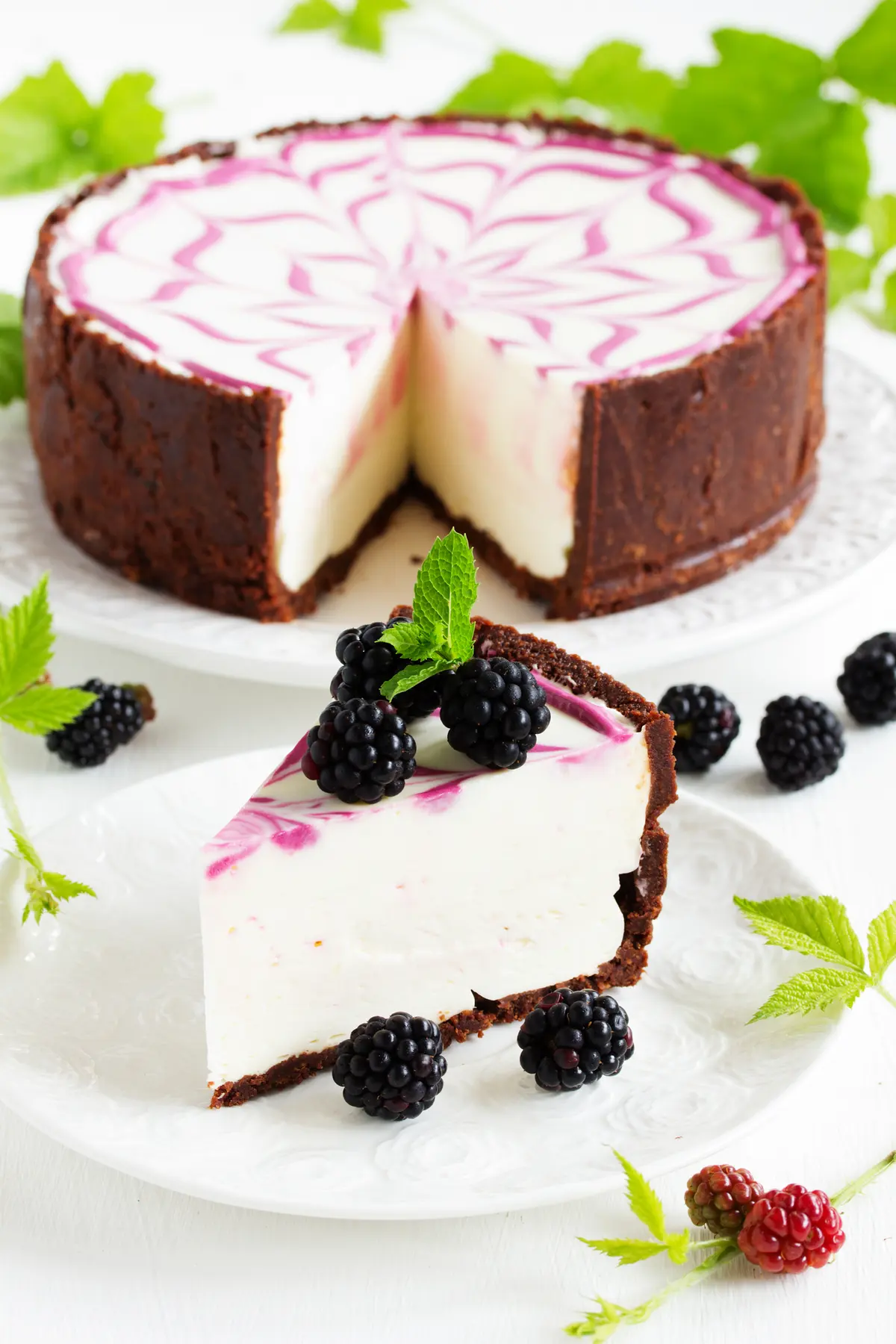 No Bake Blackberry Cheesecake with Silky Cream Cheese