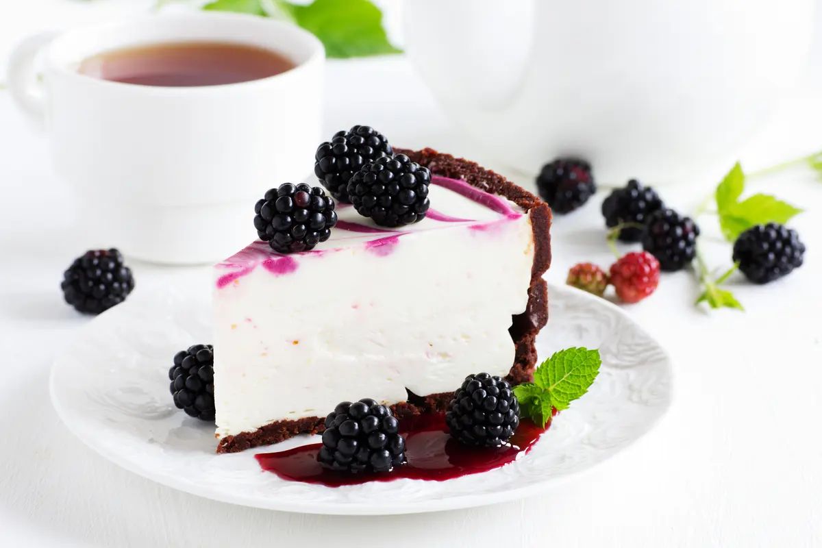 No Bake Blackberry Cheesecake with Silky Cream Cheese