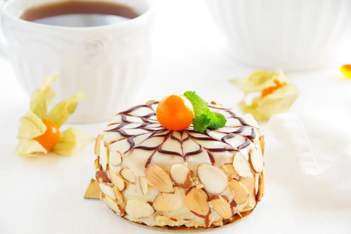 Almond Marzipan Cake with Tangy Golden Berries