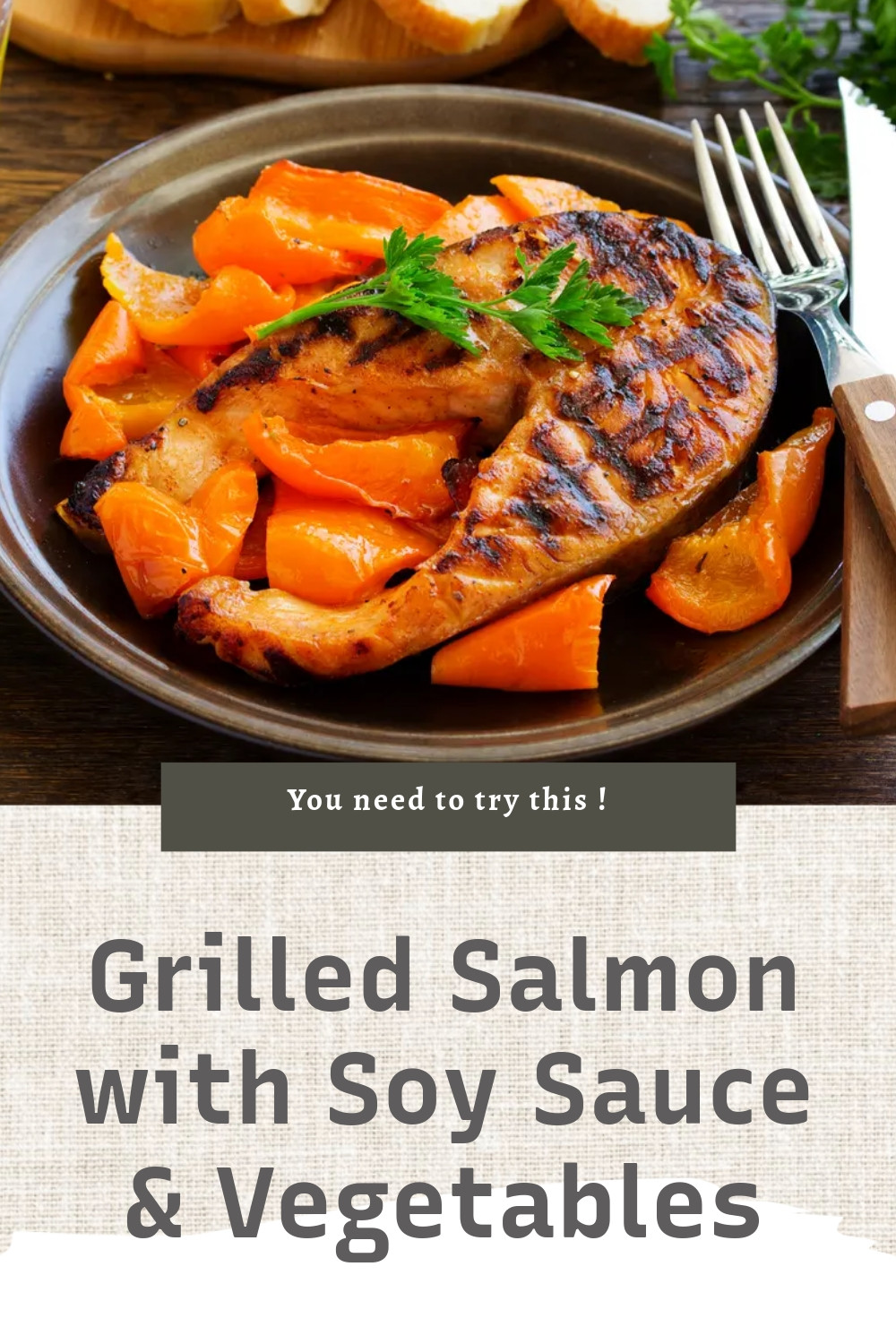 Grilled Salmon Glazed in Soy Sauce with Vegetables ingredients