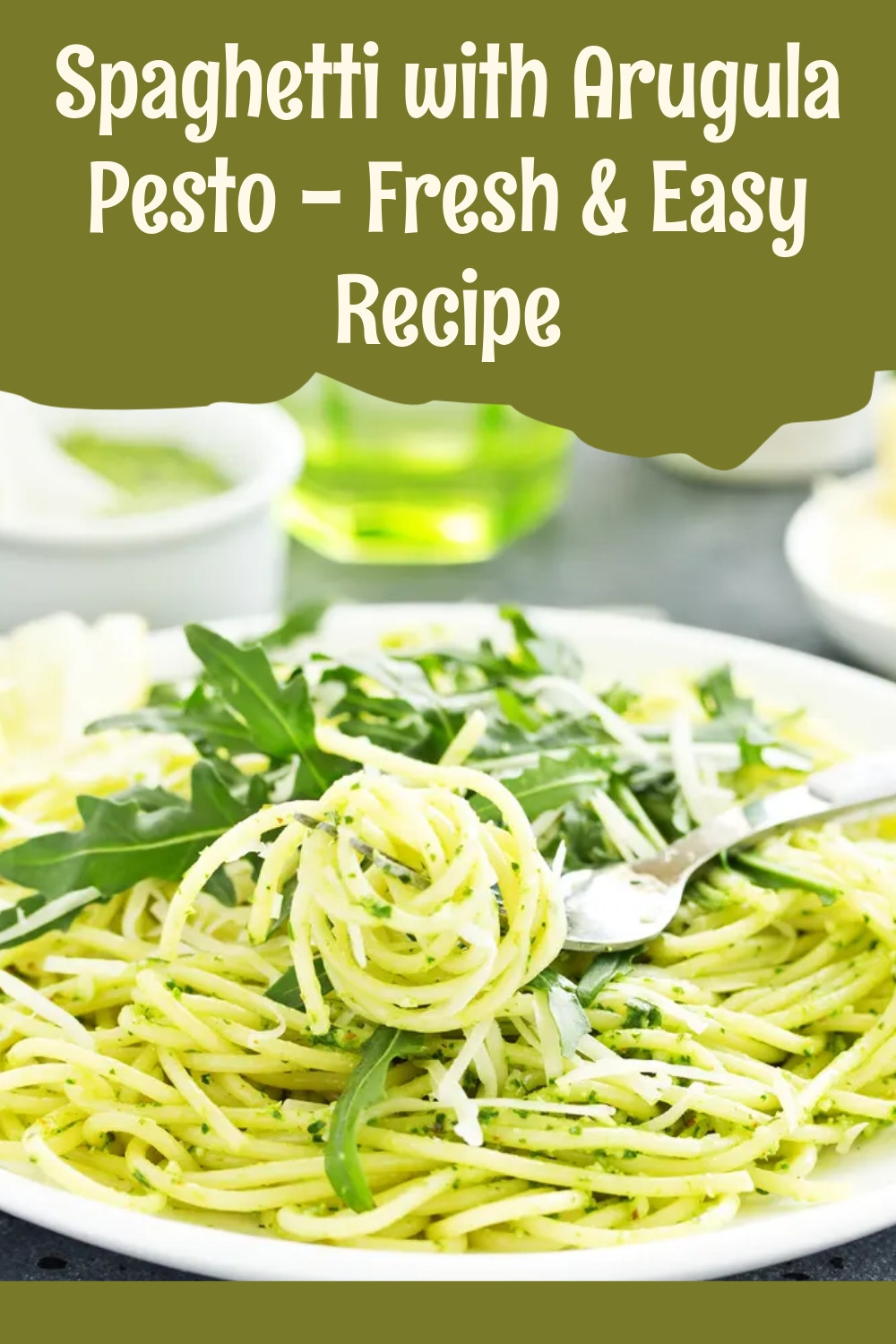 Fresh Arugula Pesto Spaghetti Simple Weeknight Dinner ingredients