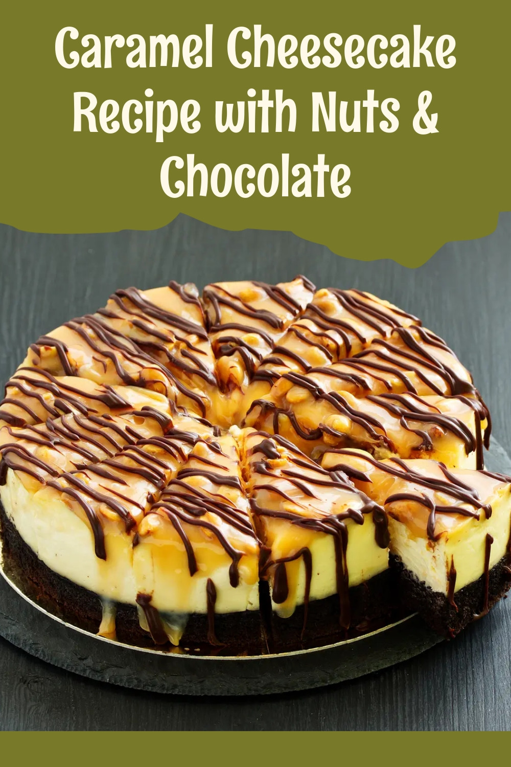 Perfect Caramel Cheesecake with Nuts and Chocolate ingredients