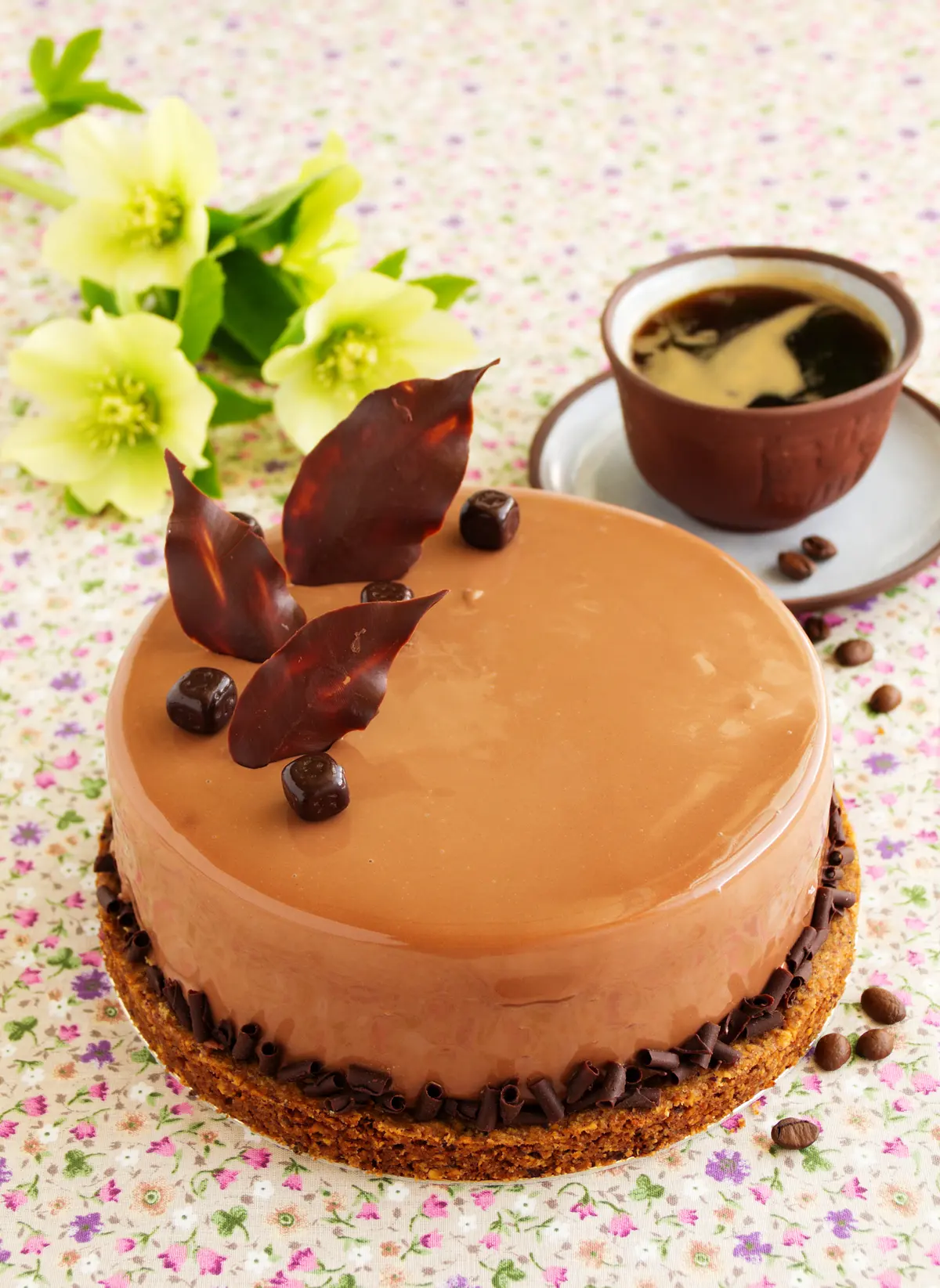 Amaretto Mousse Cake with Coffee Easy Recipe