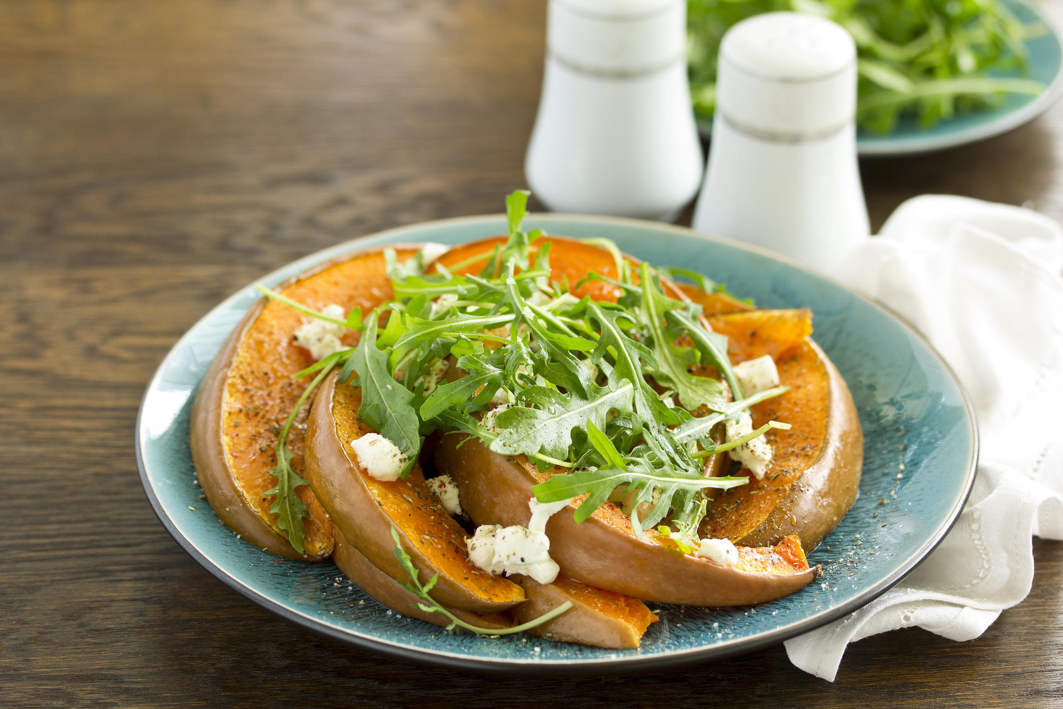 Baked Pumpkin Feta Herbs Simple Fall Side Dish