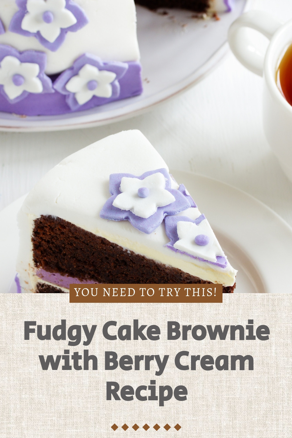Fudgy Cake Brownie with Berry Cream Delight ingredients