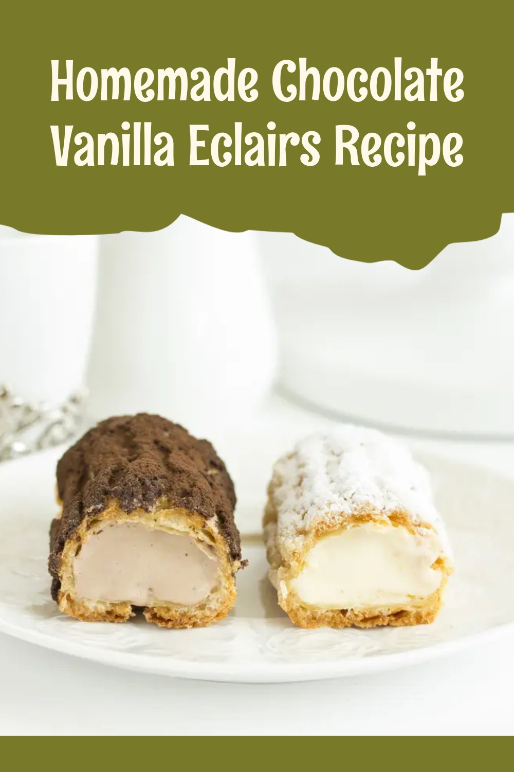 Homemade Chocolate Vanilla Eclairs Simple Pleasure ingredients