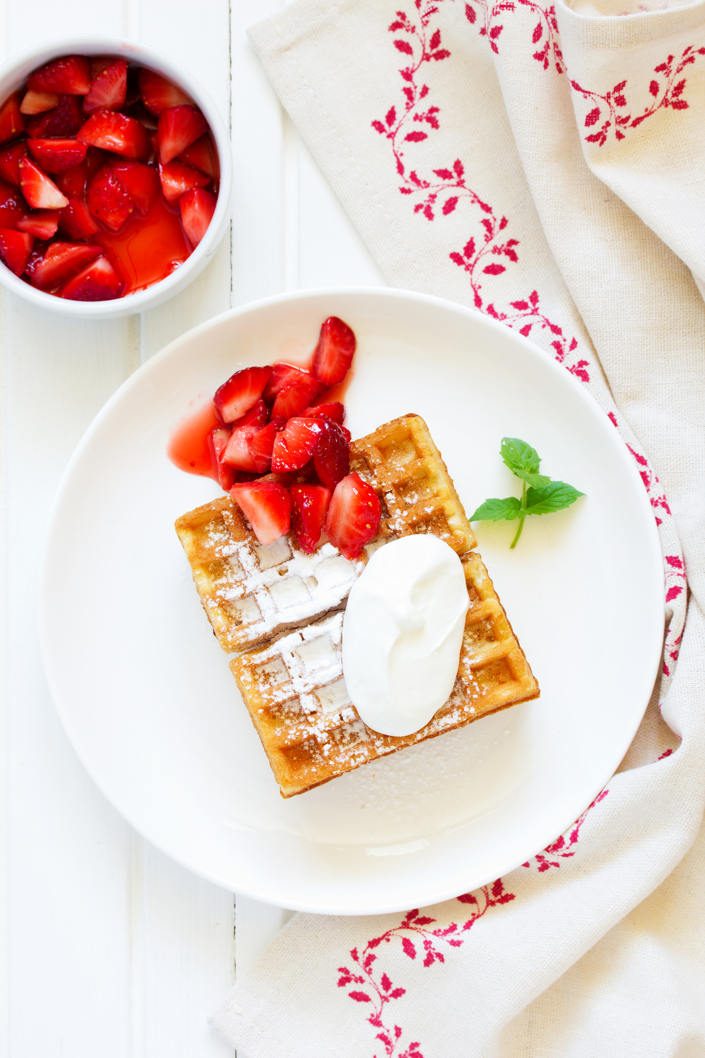 Belgian Waffles A Strawberry Whipped Cream Dream