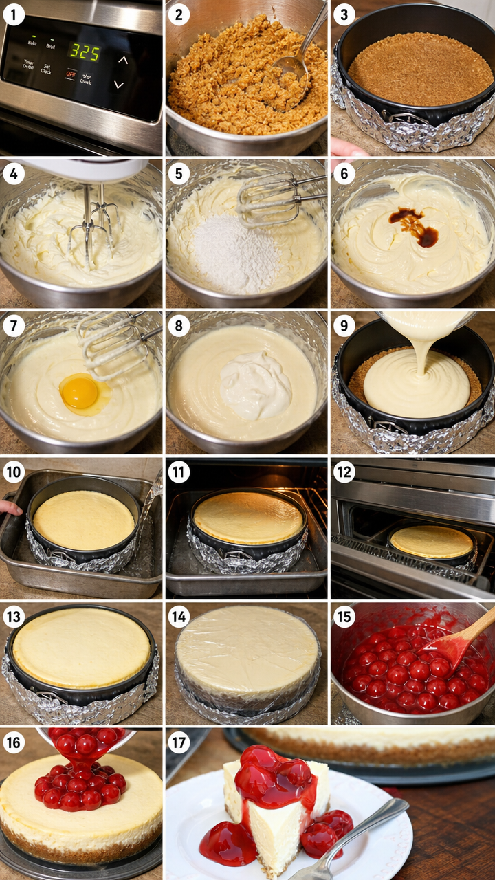 Cherry Swirl Cheesecake A Classic Summer Dessert ingredients