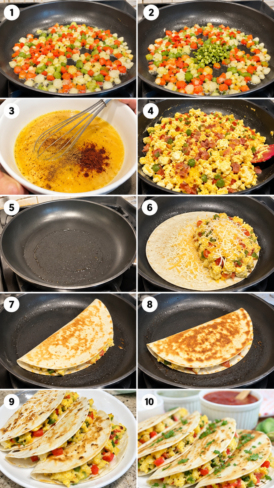 Spicy Egg Bacon Quesadillas A Breakfast Revolution ingredients