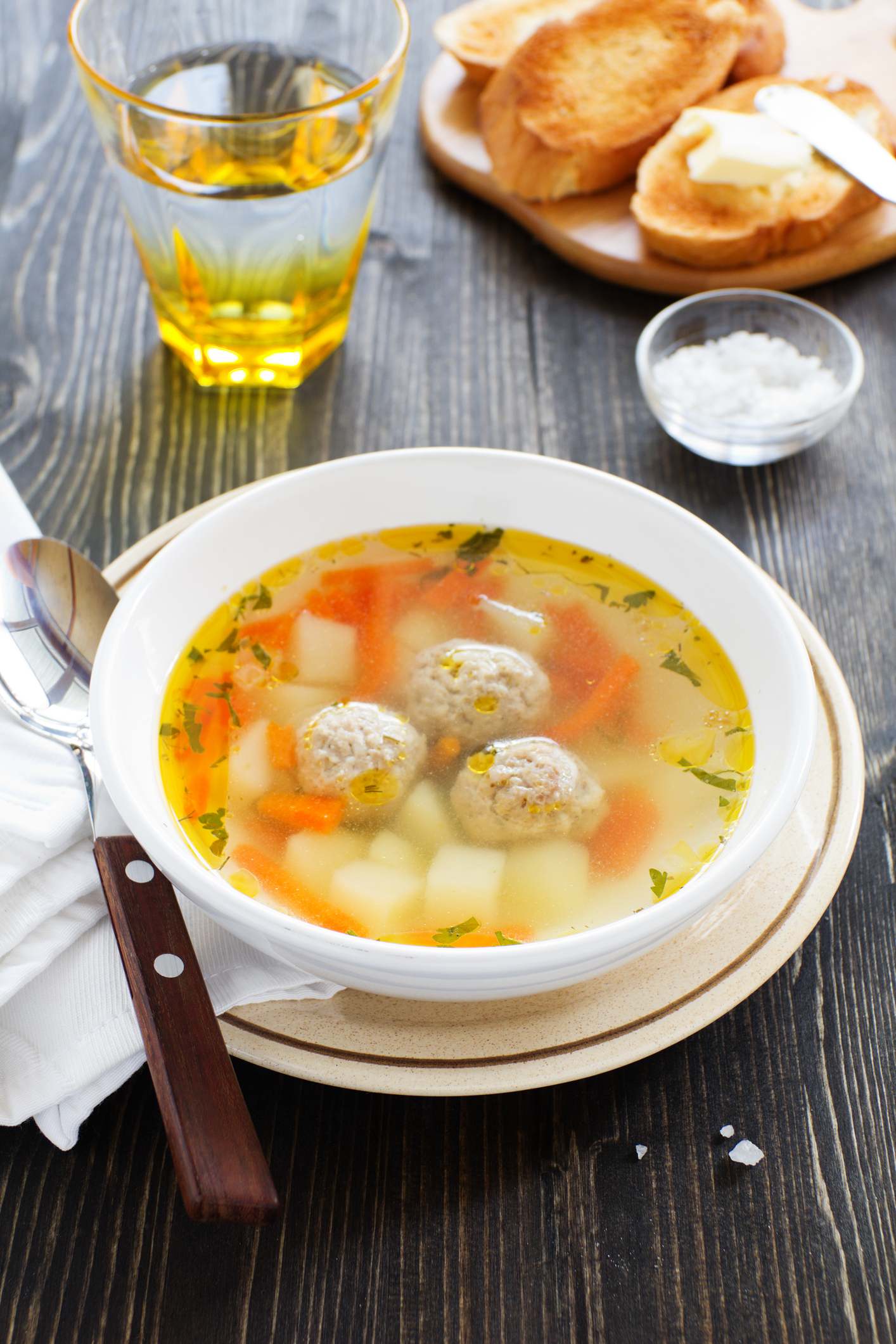 Hearty Homemade Chicken Soup With Savory Meatballs Hearty Homemade Chicken Soup With Savory Meatballs