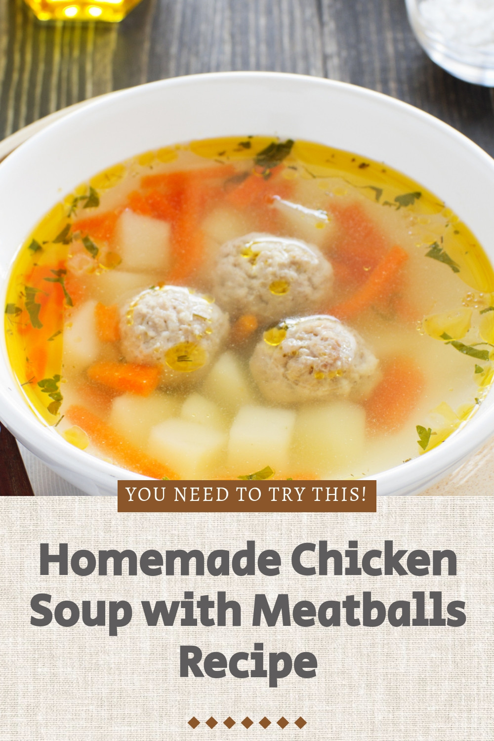 Hearty Homemade Chicken Soup With Savory Meatballs ingredients