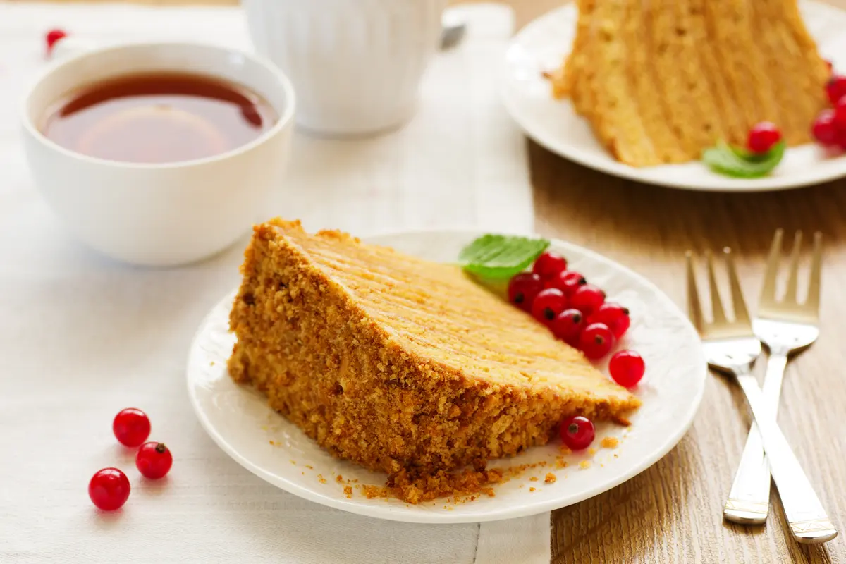 Honey Cake With Silky Vanilla Cream