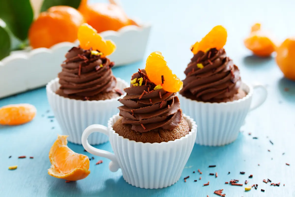Moist Chocolate Cupcakes With Orange Buttercream Frosting